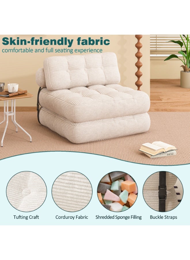 Amoyls Multifunctional Foldable Sofa Bed with Ergonomic Support & Skin-Friendly Corduroy Fabric, Perfect for Living Rooms, Bedrooms, and Guest Spaces - Image 3